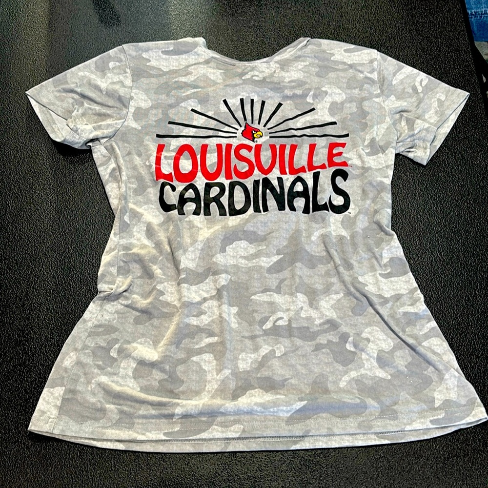 Gray, Louisville Cardinals woman’s cut T-shirt